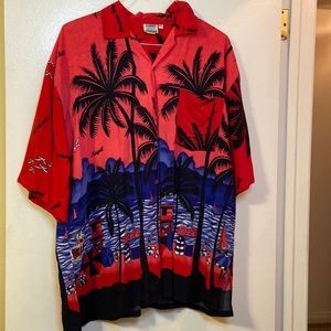 Mens Hawaiian Print Cabana Shirt